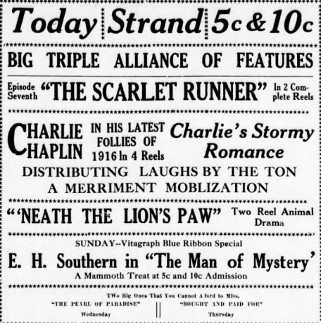 Michigan Theatre - 20 Jan 1917 Ad (newer photo)